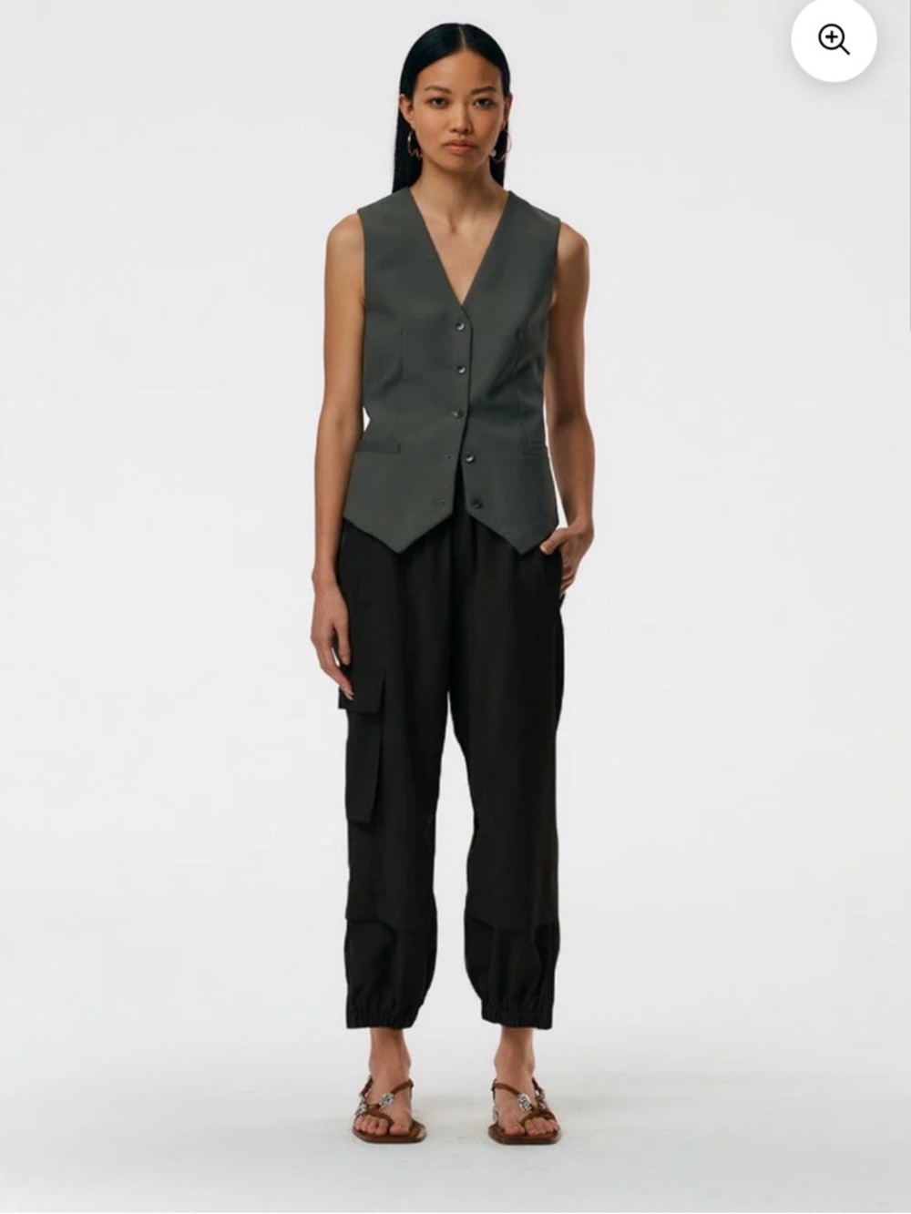 Tibi Pull On Tropical Wool Wilt Jogger - Black Small